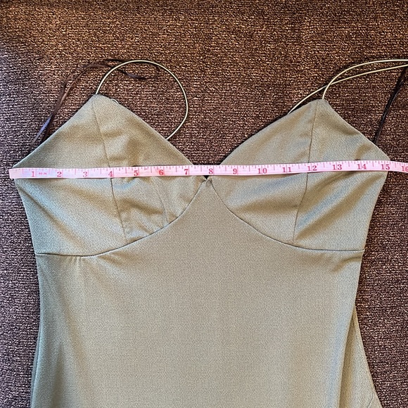Olive Green Slit Dress - Picture 8 of 13
